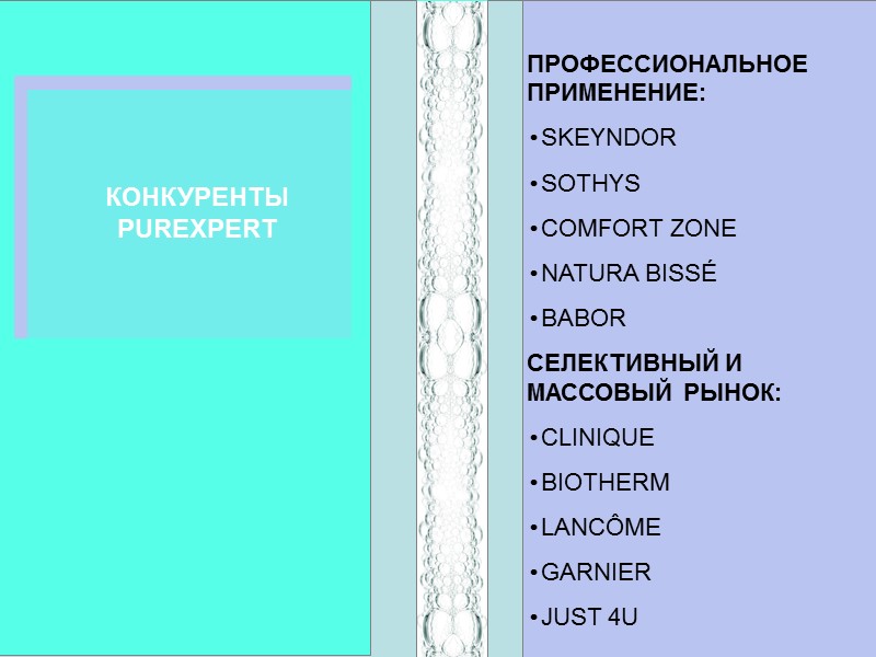 ПРОФЕССИОНАЛЬНОЕ ПРИМЕНЕНИЕ: SKEYNDOR SOTHYS COMFORT ZONE NATURA BISSÉ BABOR СЕЛЕКТИВНЫЙ И МАССОВЫЙ РЫНОК: CLINIQUE